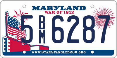 MD license plate 5BM6287