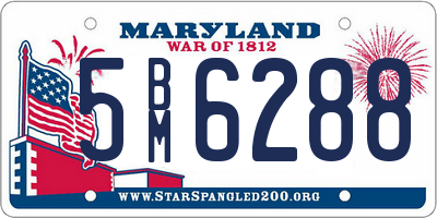 MD license plate 5BM6288