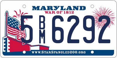 MD license plate 5BM6292