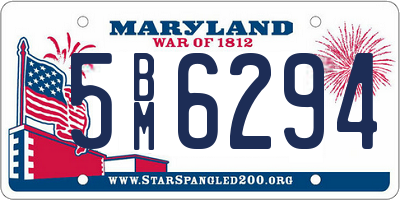 MD license plate 5BM6294