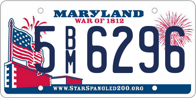 MD license plate 5BM6296