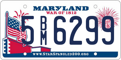 MD license plate 5BM6299