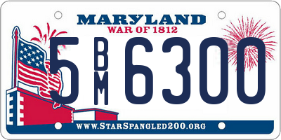 MD license plate 5BM6300