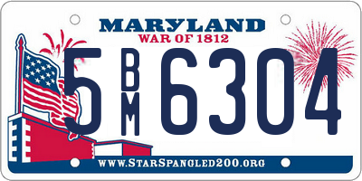 MD license plate 5BM6304