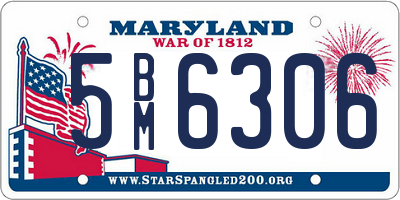 MD license plate 5BM6306