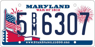 MD license plate 5BM6307