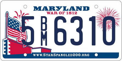 MD license plate 5BM6310