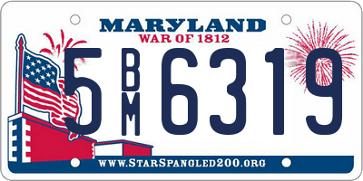 MD license plate 5BM6319