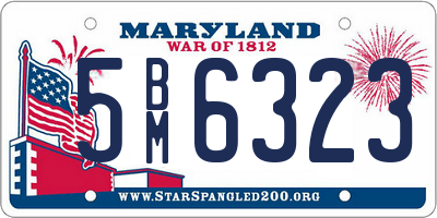 MD license plate 5BM6323