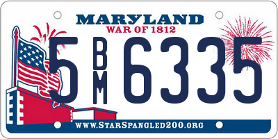 MD license plate 5BM6335