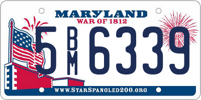 MD license plate 5BM6339