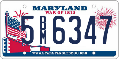 MD license plate 5BM6347