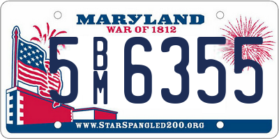 MD license plate 5BM6355