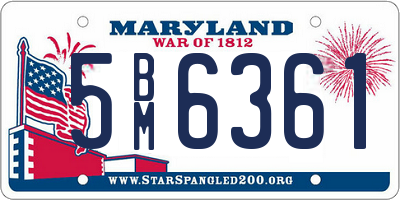 MD license plate 5BM6361