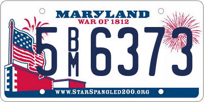 MD license plate 5BM6373