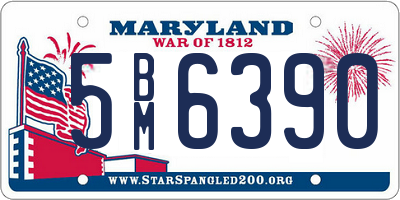 MD license plate 5BM6390