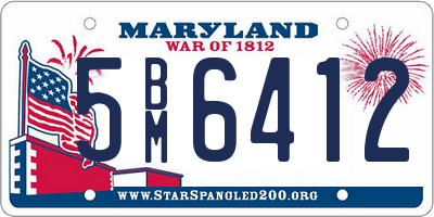 MD license plate 5BM6412