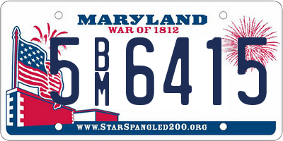 MD license plate 5BM6415