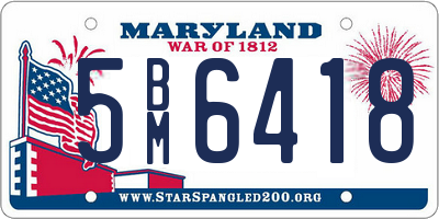 MD license plate 5BM6418