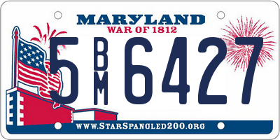MD license plate 5BM6427