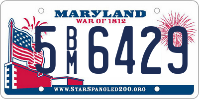 MD license plate 5BM6429