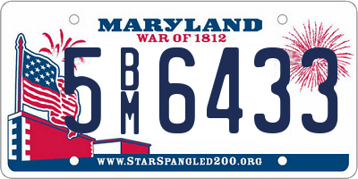 MD license plate 5BM6433