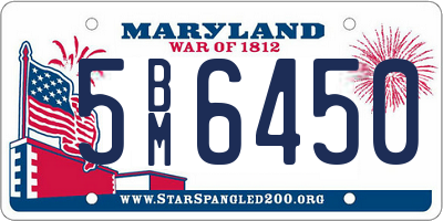 MD license plate 5BM6450