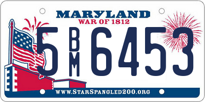 MD license plate 5BM6453
