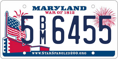 MD license plate 5BM6455