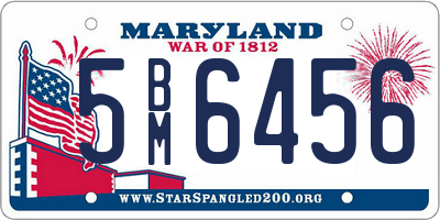 MD license plate 5BM6456