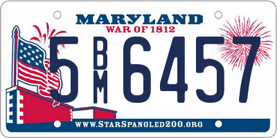 MD license plate 5BM6457