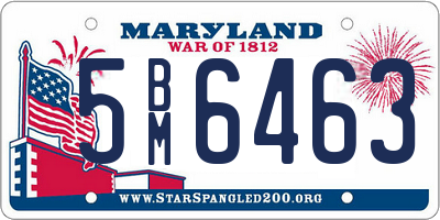 MD license plate 5BM6463