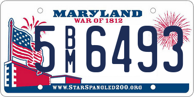 MD license plate 5BM6493
