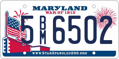 MD license plate 5BM6502