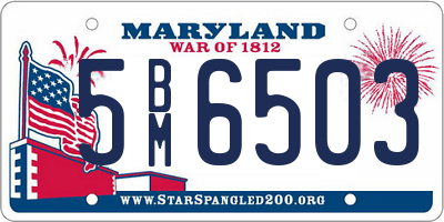 MD license plate 5BM6503