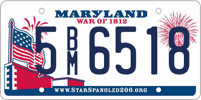 MD license plate 5BM6518