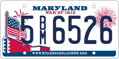 MD license plate 5BM6526