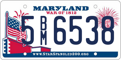 MD license plate 5BM6538