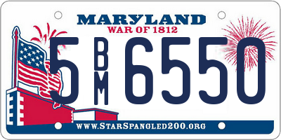 MD license plate 5BM6550