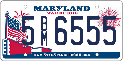 MD license plate 5BM6555