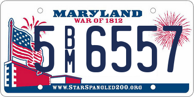 MD license plate 5BM6557