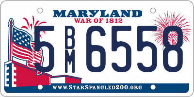 MD license plate 5BM6558