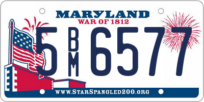 MD license plate 5BM6577