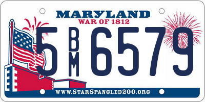MD license plate 5BM6579