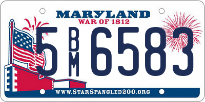 MD license plate 5BM6583