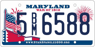 MD license plate 5BM6588