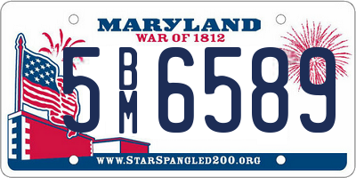 MD license plate 5BM6589