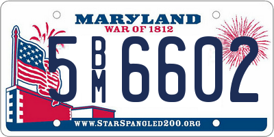 MD license plate 5BM6602