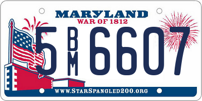 MD license plate 5BM6607