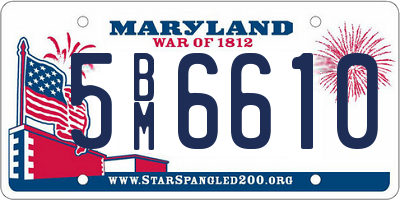MD license plate 5BM6610